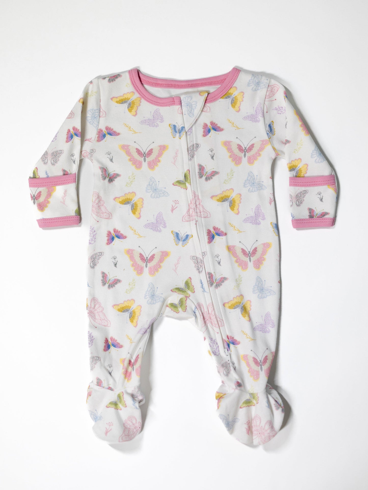 Butterfly - Two-Way Zipper Organic Cotton Sleep & Play Pajamas - CARLOMAR