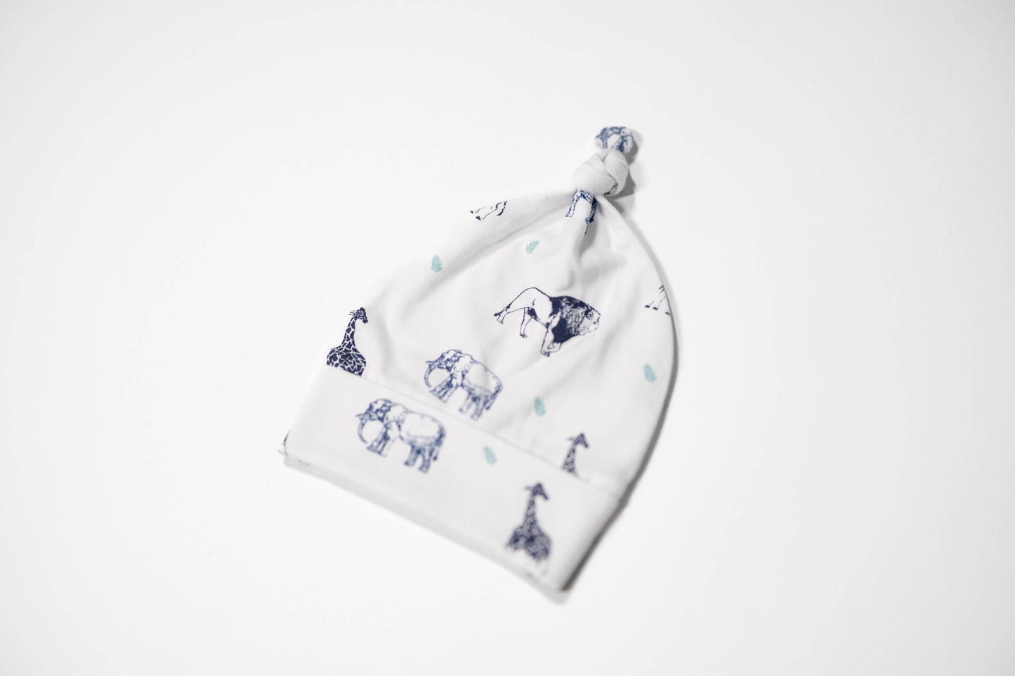 Blue Safari Lite - Organic Cotton Baby Top Knot Hat - CARLOMAR