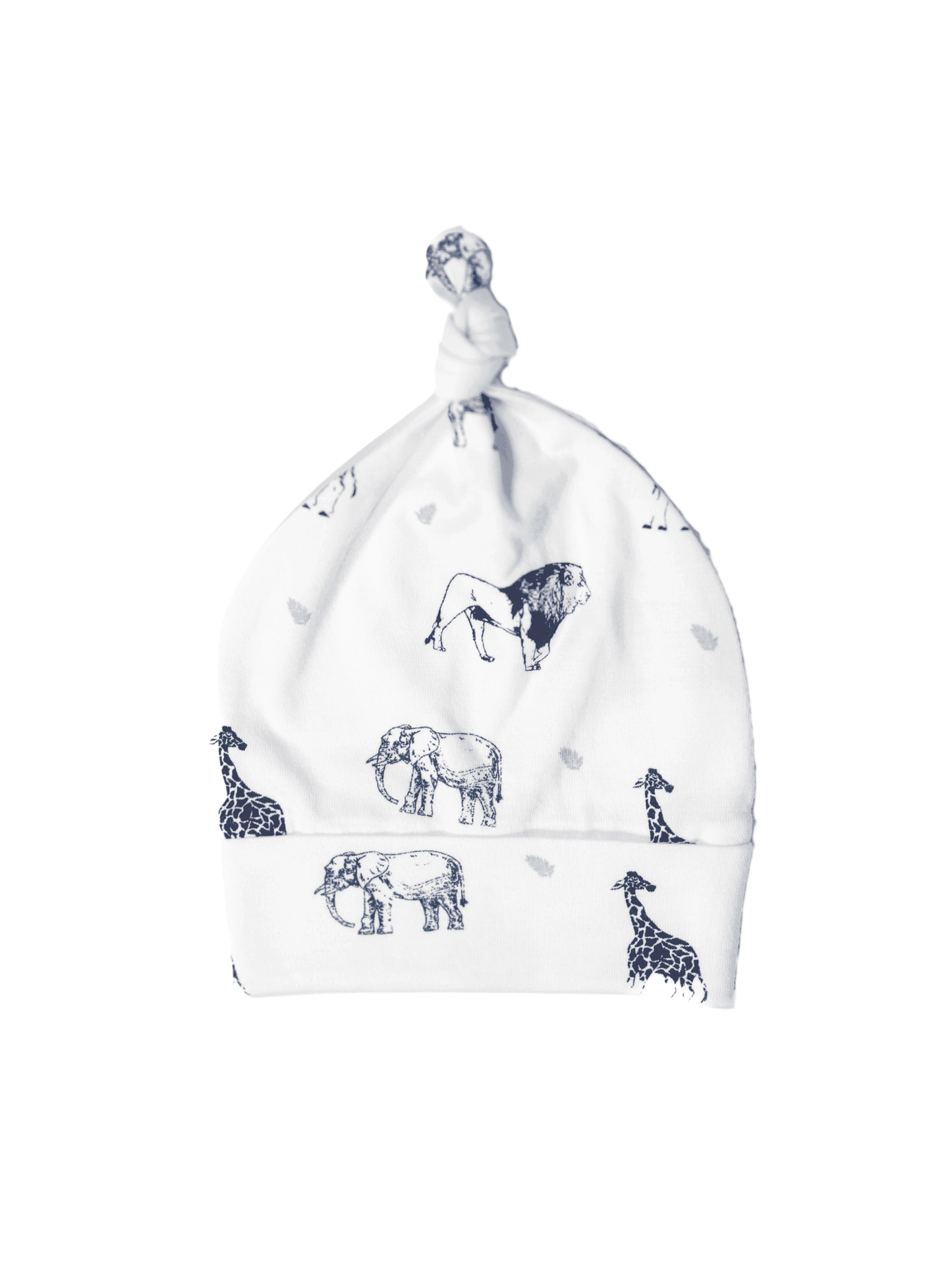 Blue Safari Lite - Organic Cotton Baby Top Knot Hat - CARLOMAR