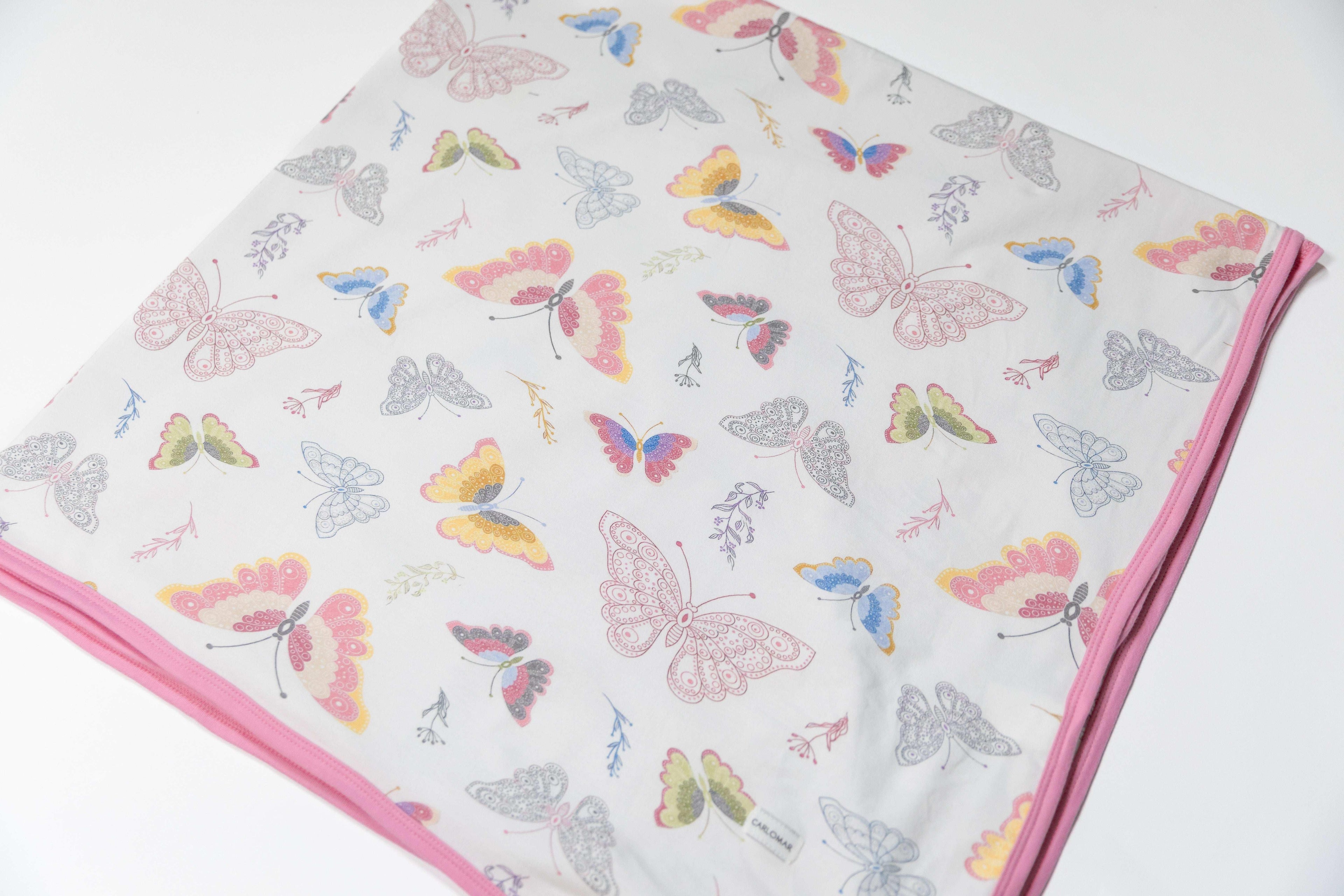 Butterfly - Organic Cotton Stretch Swaddle Blanket - CARLOMAR