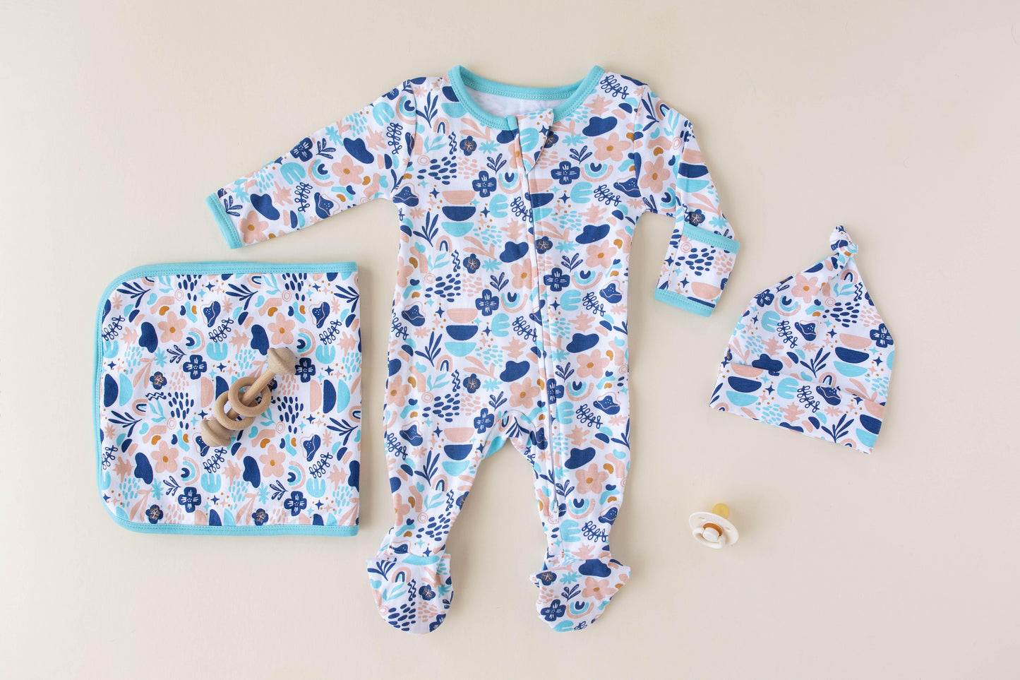 Peachy Blue Boho Newborn Essentials Bundle - CARLOMAR
