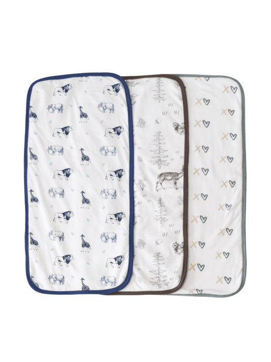Premium Organic Cotton Burp Cloth Set 3-Pack (Boys) - CARLOMAR