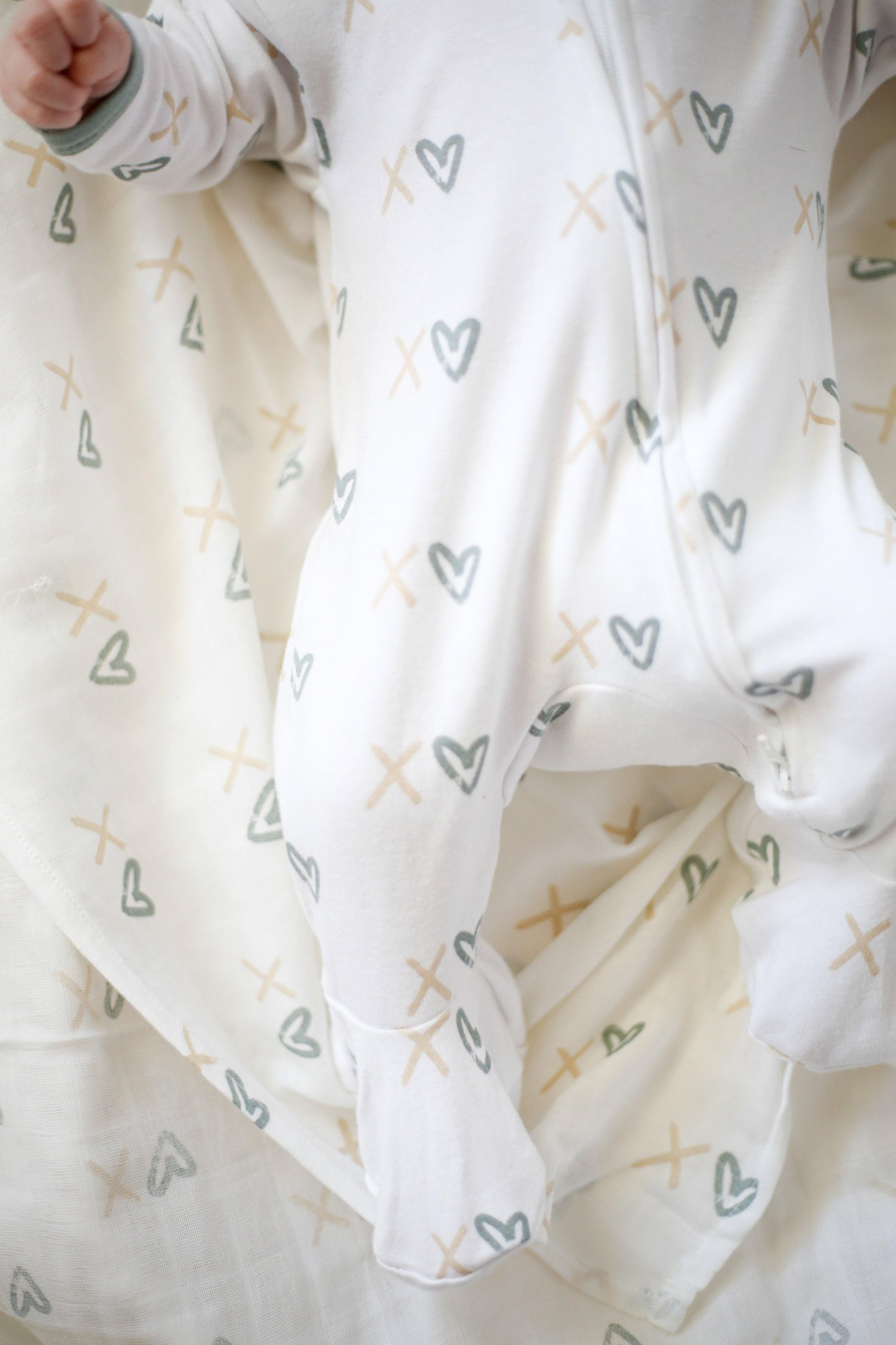 XOXO - Two Way Zipper Organic Cotton Sleep & Play Footie Pajamas - CARLOMAR