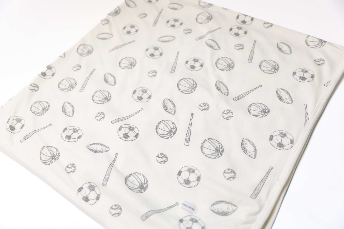 Sports Sketch - Organic Swaddle Stretch Swaddle Blanket - CARLOMAR