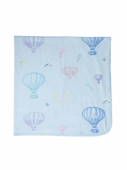 Hot Air Balloon - Organic Cotton Stretch Swaddle Blanket - CARLOMAR