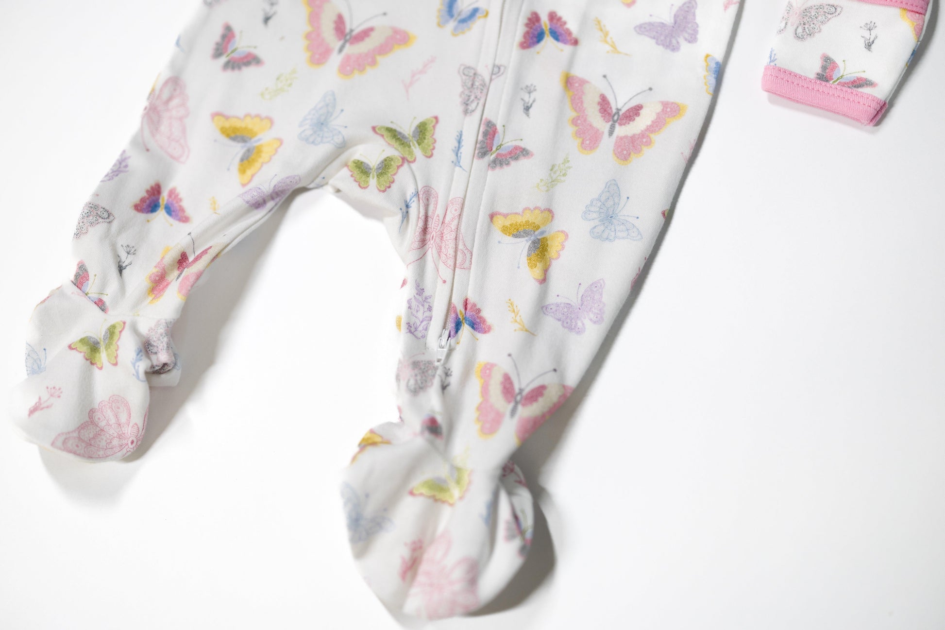 Butterfly - Two-Way Zipper Organic Cotton Sleep & Play Pajamas - CARLOMAR