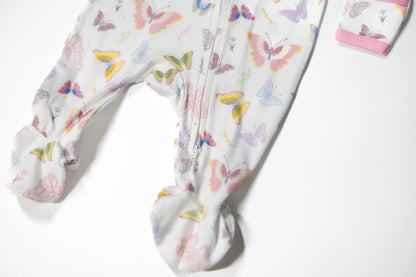 Butterfly - Two-Way Zipper Organic Cotton Sleep & Play Pajamas - CARLOMAR