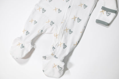 XOXO - Two Way Zipper Organic Cotton Sleep & Play Pajamas - CARLOMAR