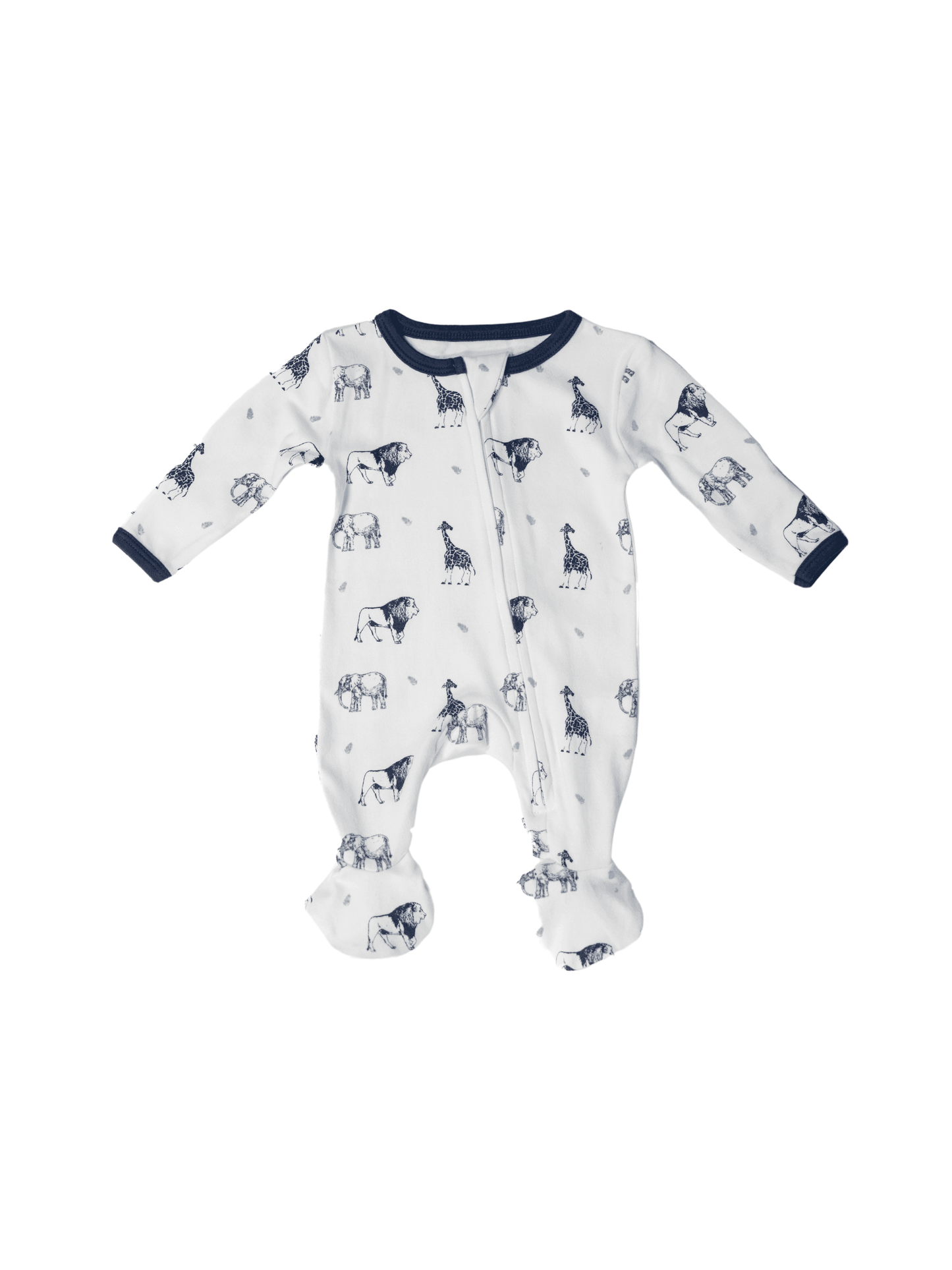 Blue Safari Lite - Two-Way Zipper Organic Cotton Sleep & Play Pajamas - CARLOMAR