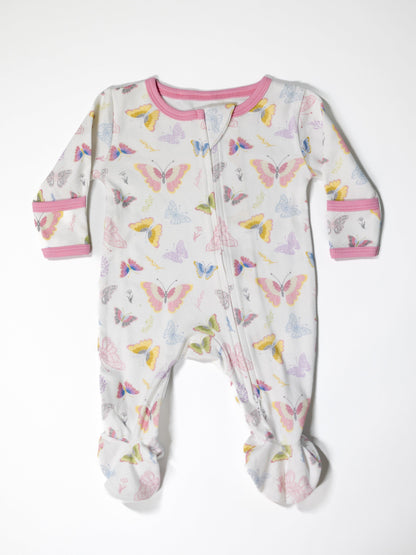 Butterfly - Two-Way Zipper Organic Cotton Sleep & Play Pajamas - CARLOMAR