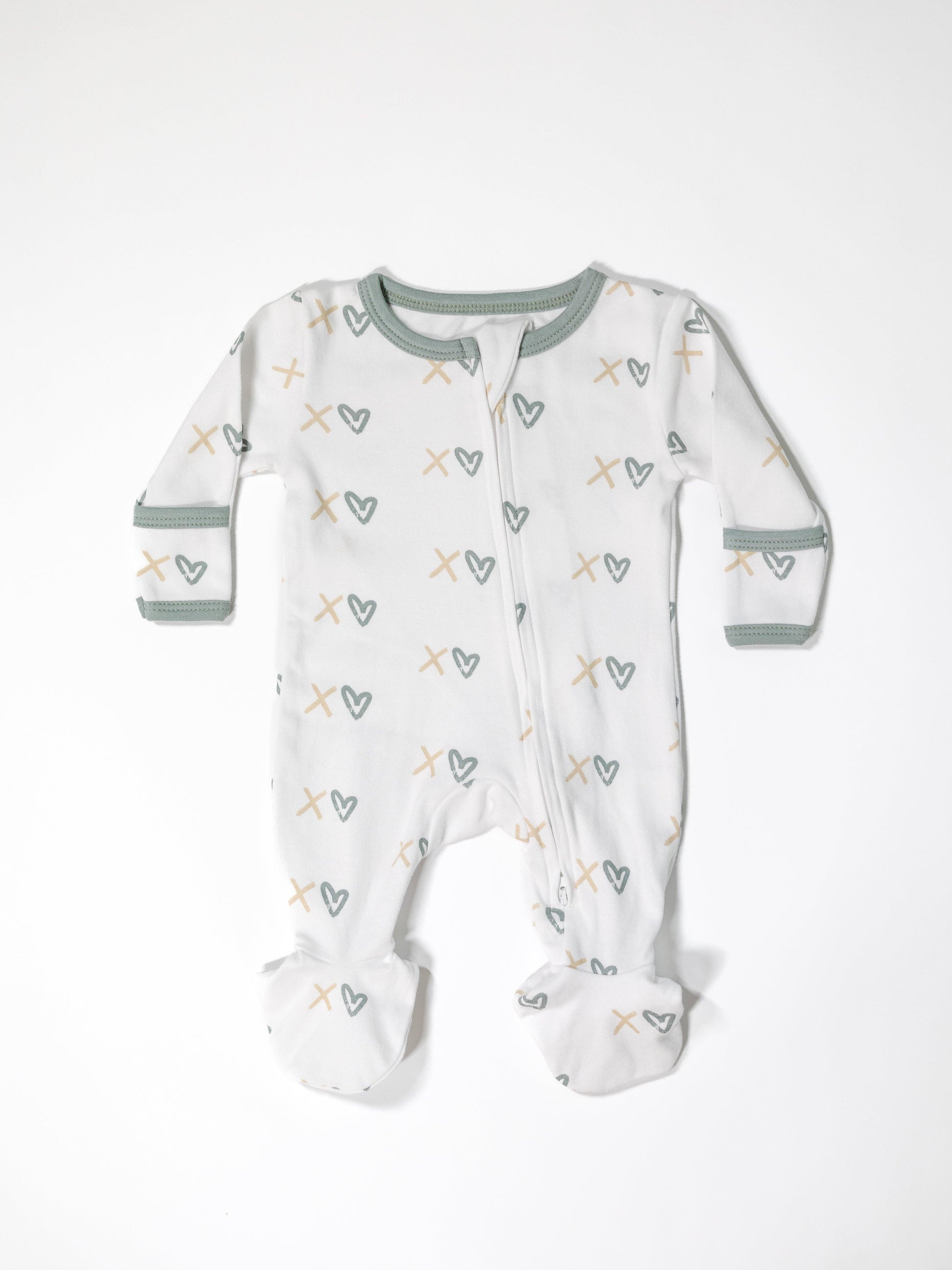 XOXO - Two Way Zipper Organic Cotton Sleep & Play Pajamas - CARLOMAR