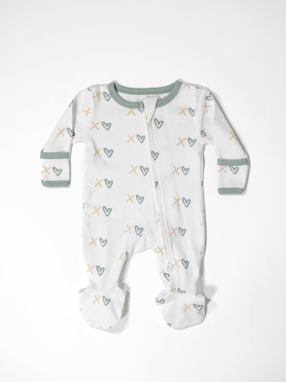 XOXO - Two Way Zipper Organic Cotton Sleep & Play Pajamas - CARLOMAR