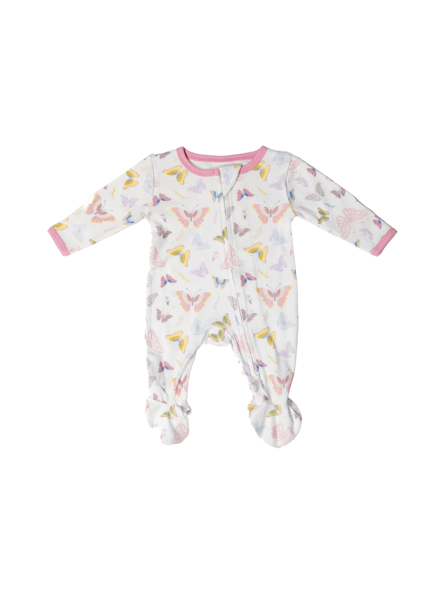 Butterfly - Two-Way Zipper Organic Cotton Sleep & Play Pajamas - CARLOMAR
