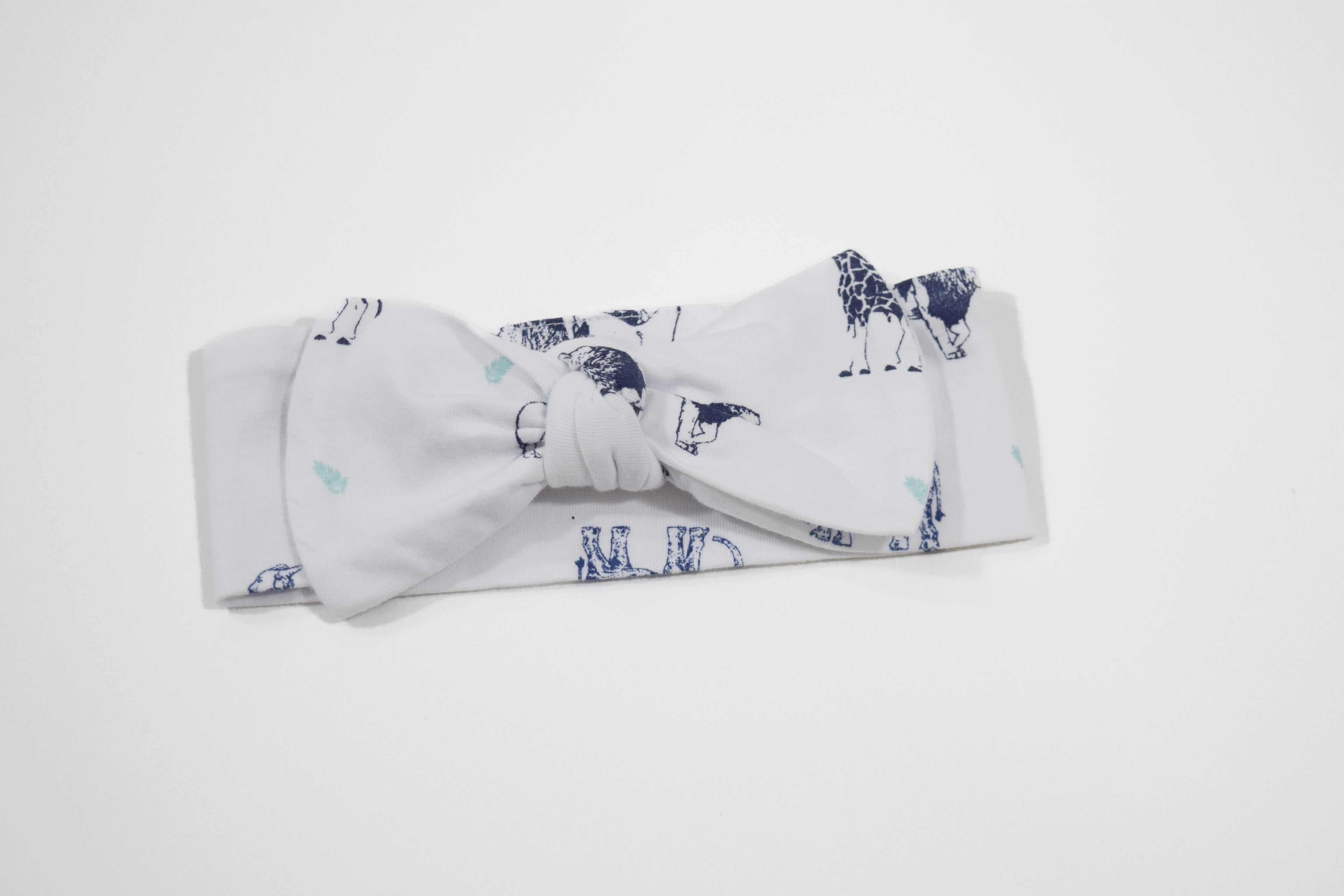 Blue Safari Lite - Organic Cotton Baby Headband Bow - CARLOMAR