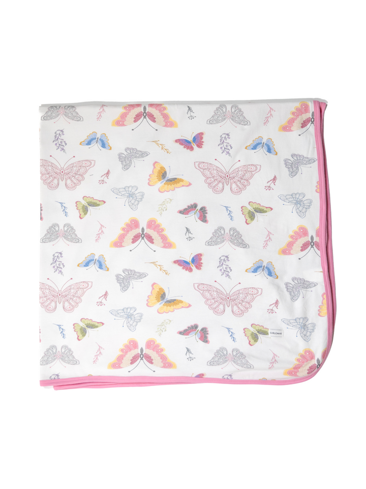 Butterfly - Organic Cotton Stretch Swaddle Blanket - CARLOMAR