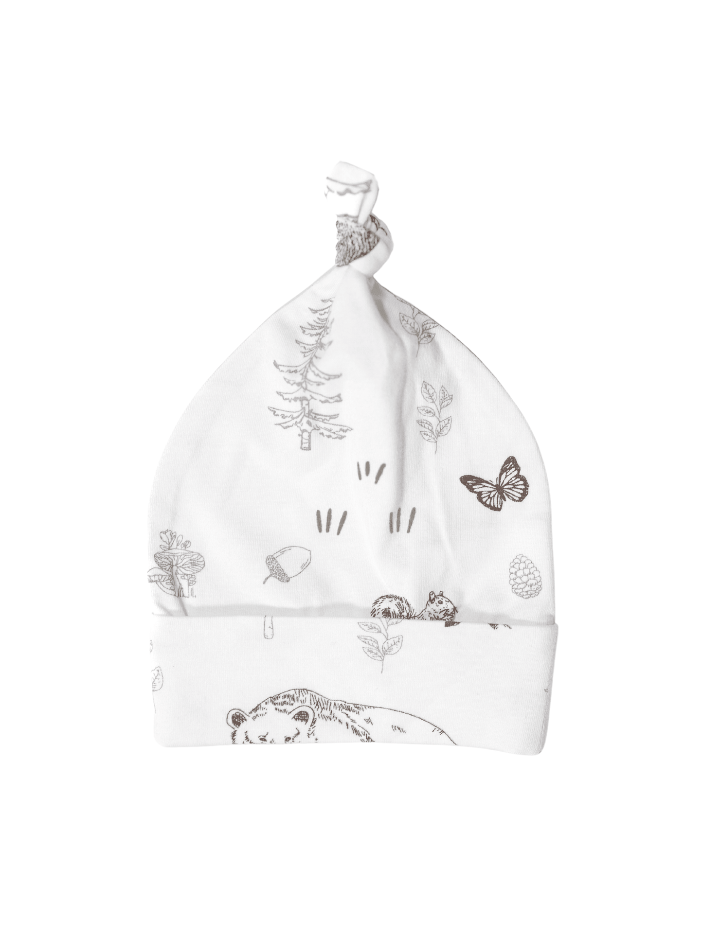 Woodland Sketch - Organic Cotton Baby Top Knot Hat - CARLOMAR