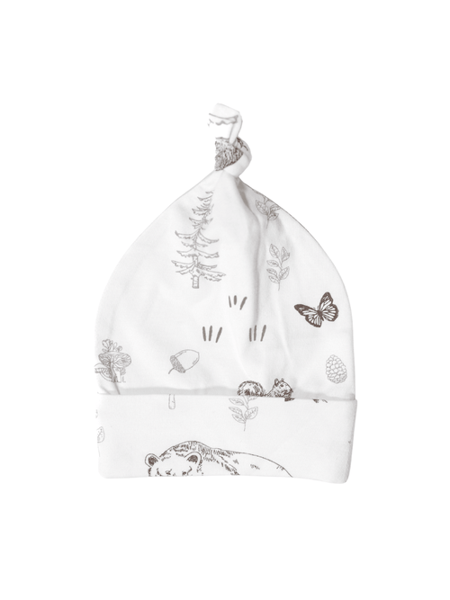 Woodland Sketch - Organic Cotton Baby Top Knot Hat - CARLOMAR