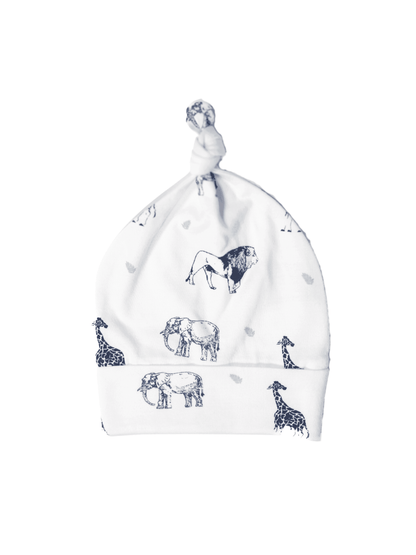 Blue Safari Lite - Organic Cotton Baby Top Knot Hat - CARLOMAR