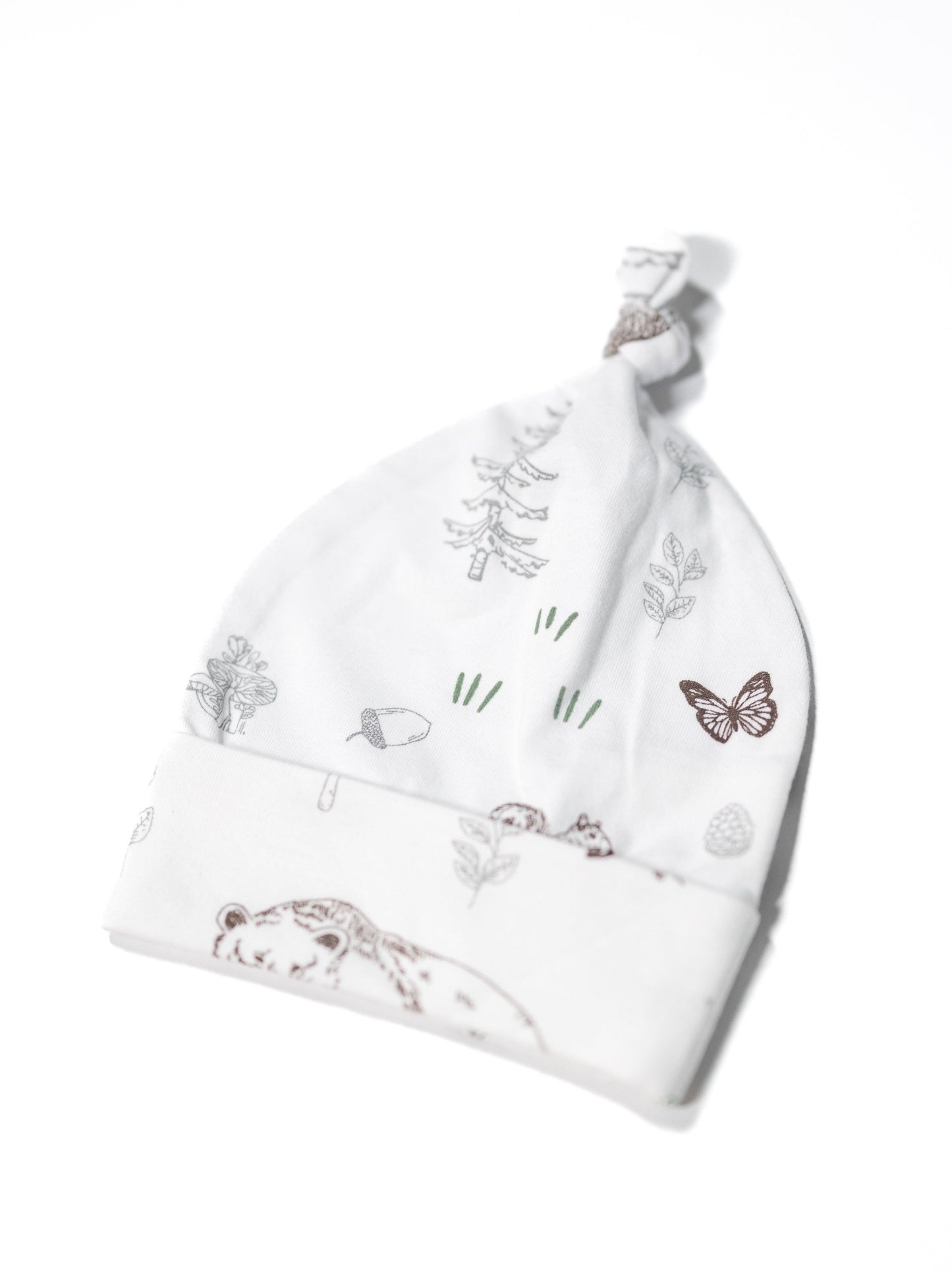 Woodland Sketch - Organic Cotton Baby Top Knot Hat - CARLOMAR