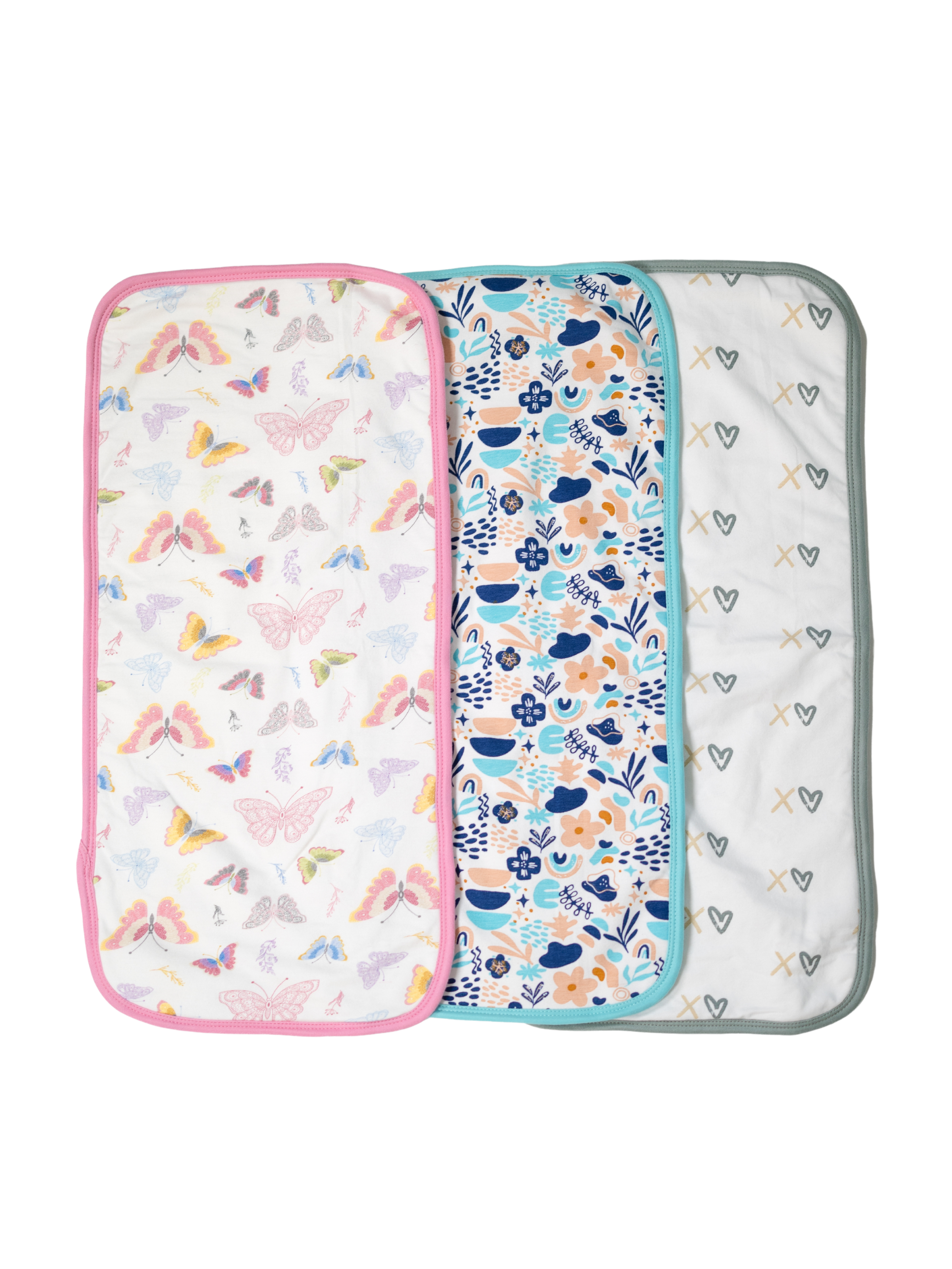 Premium Organic Cotton Burp Cloth Set 3-Pack (Girls) - CARLOMAR