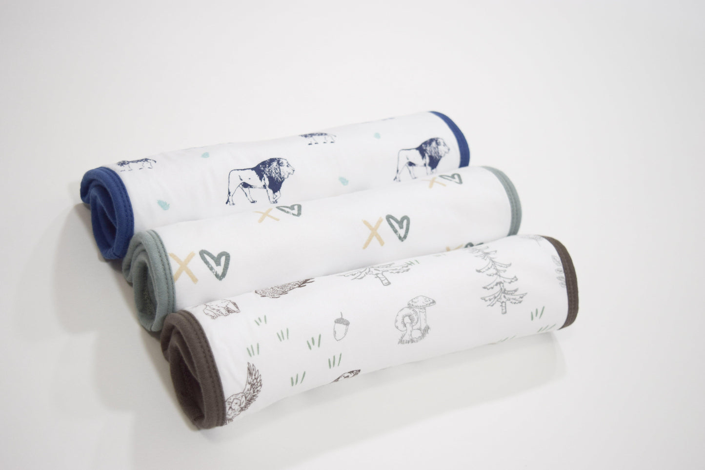 Premium Organic Cotton Burp Cloth Set 3-Pack (Boys) - CARLOMAR