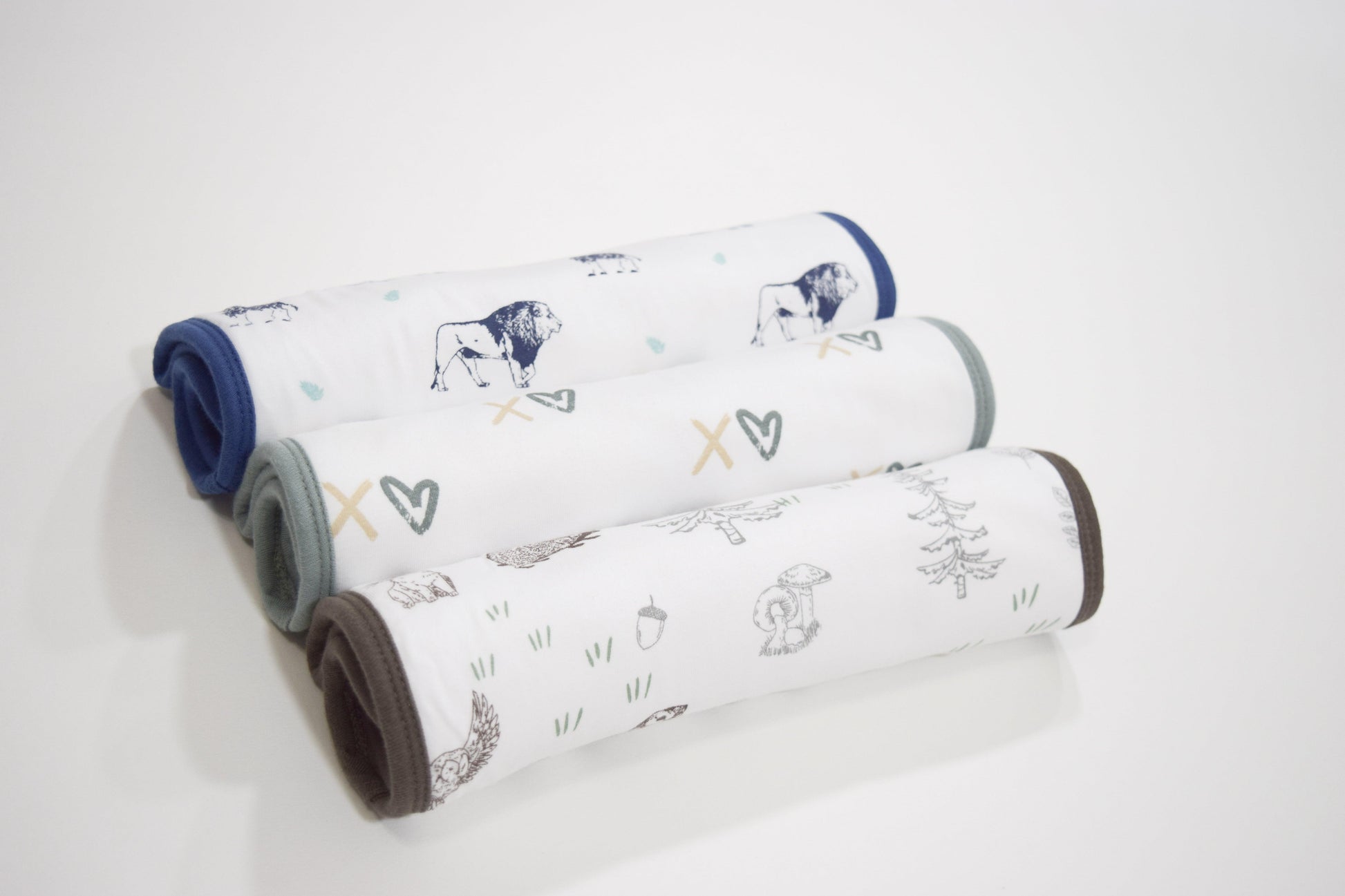 Premium Organic Cotton Burp Cloth Set 3-Pack (Boys) - CARLOMAR