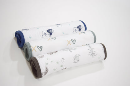 Premium Organic Cotton Burp Cloth Set 3-Pack (Boys) - CARLOMAR