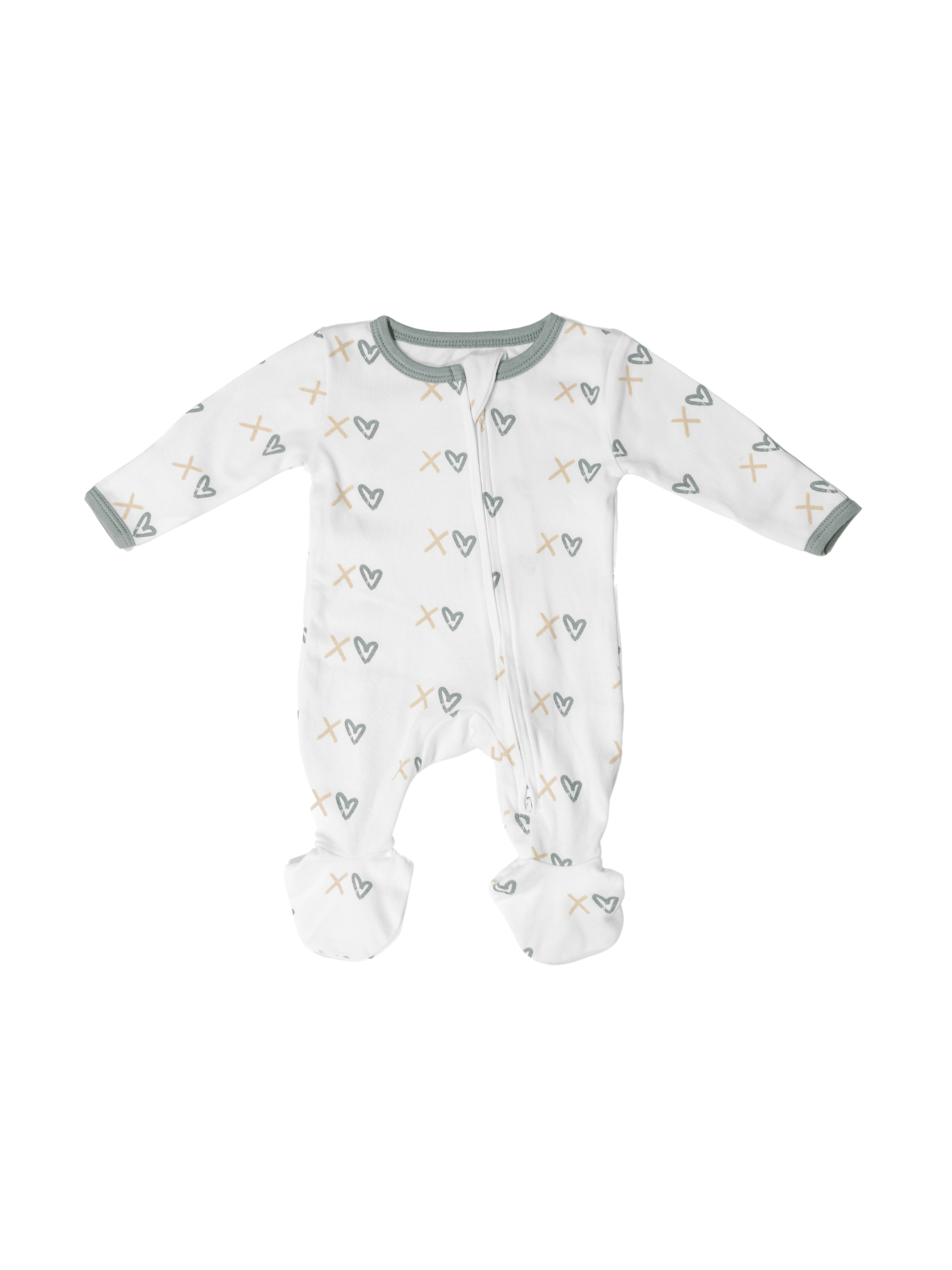 XOXO - Two Way Zipper Organic Cotton Sleep & Play Pajamas - CARLOMAR