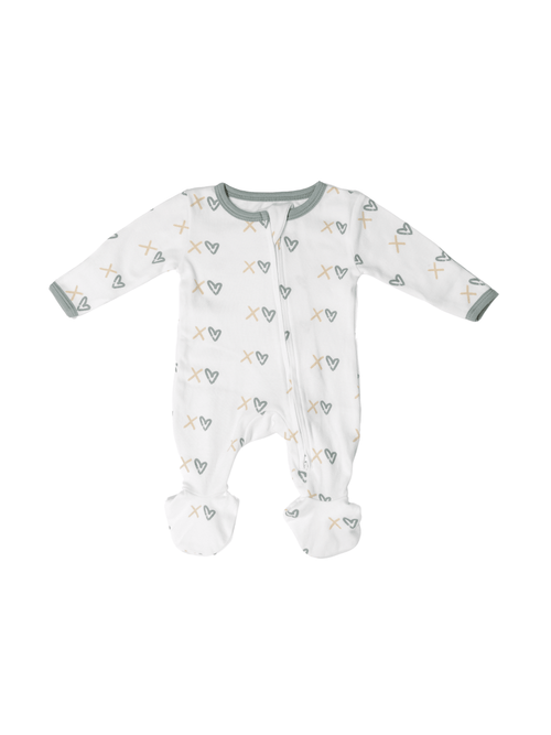 XOXO - Two Way Zipper Organic Cotton Sleep & Play Pajamas - CARLOMAR