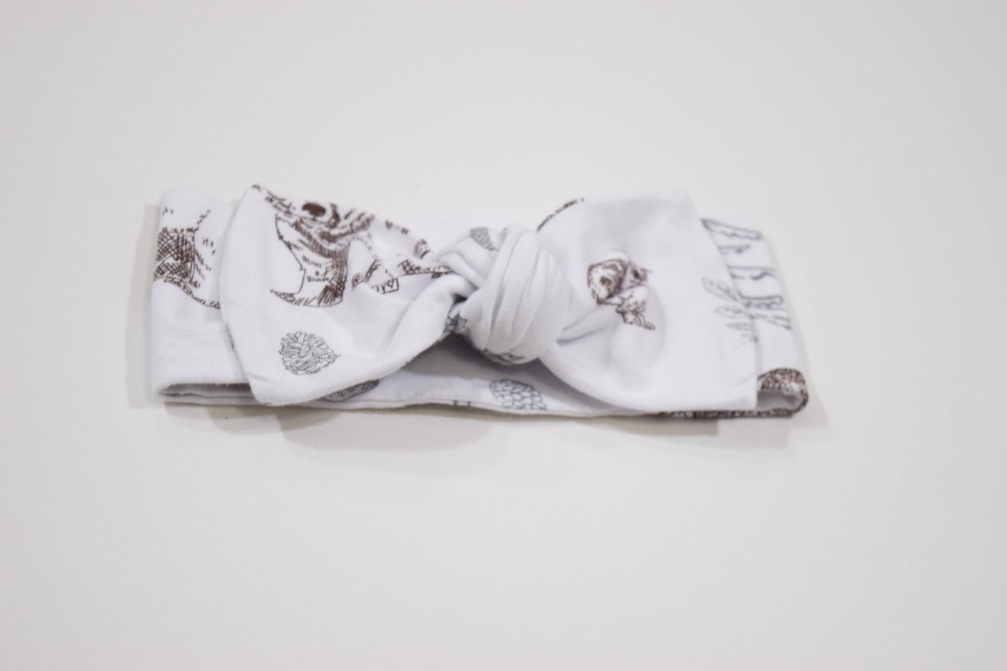 Woodland Sketch -Organic Cotton Baby Headband Bow - CARLOMAR