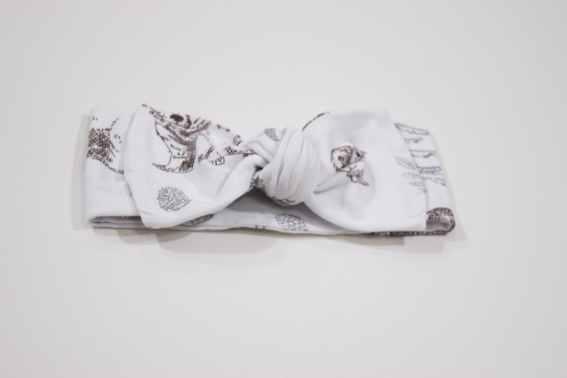 Woodland Sketch -Organic Cotton Baby Headband Bow - CARLOMAR