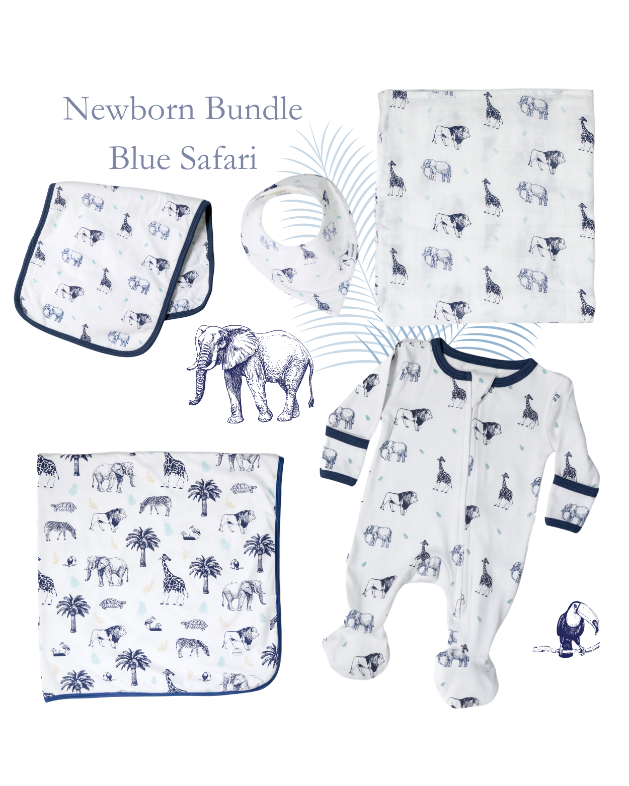 Blue Safari Newborn Essentials Bundle - CARLOMAR